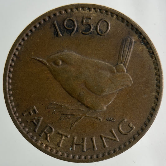 1950 George VI Wren Farthing Coin | Fine Collectable Grade
