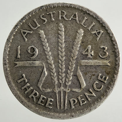 1943 Australia Threepence Silver Coin | Fine Collectable Grade
