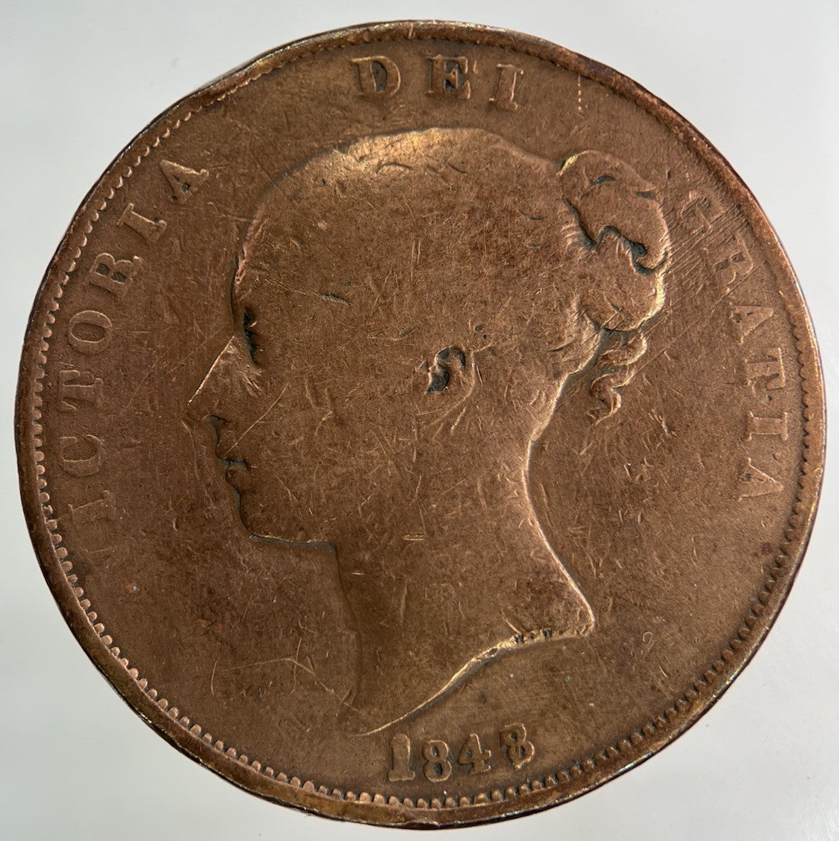 1848 Victoria One Penny Coin | Collectable Grade