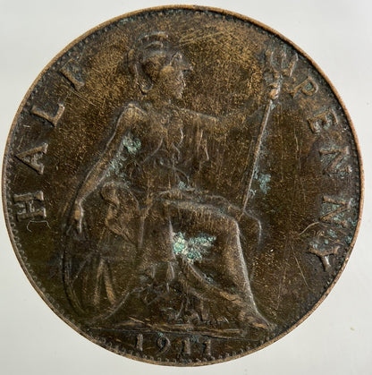 1911 George V Half - Penny Coin | Fine Collectable Grade