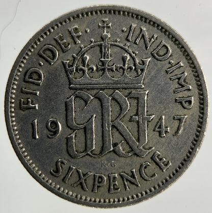 1947 George VI Sixpence Coin | Fine Collectable Grade