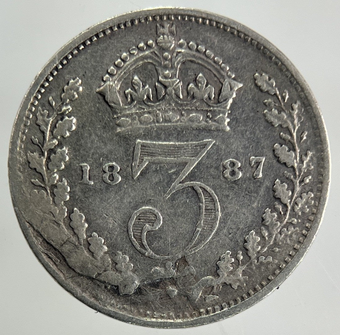 1887 Victoria Threepence Silver Coin | Fine Collectable Grade
