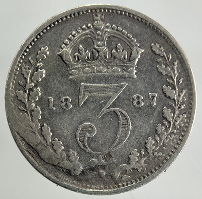 1887 Victoria Threepence Silver Coin | Fine Collectable Grade