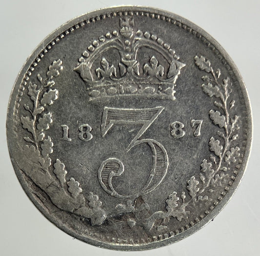 1887 Victoria Threepence Silver Coin | Fine Collectable Grade