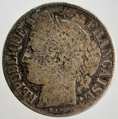 1881 - A French 1 One Franc Silver Coin | Collectable Grade | a2506