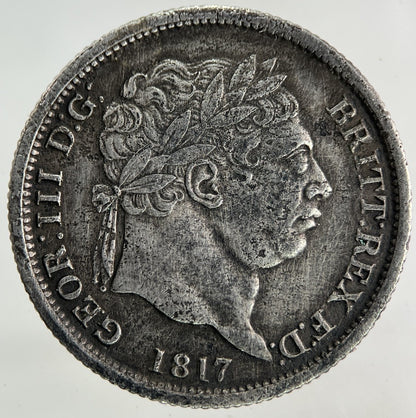 1817 George III 3rd Shilling Silver Coin | Very High Grade