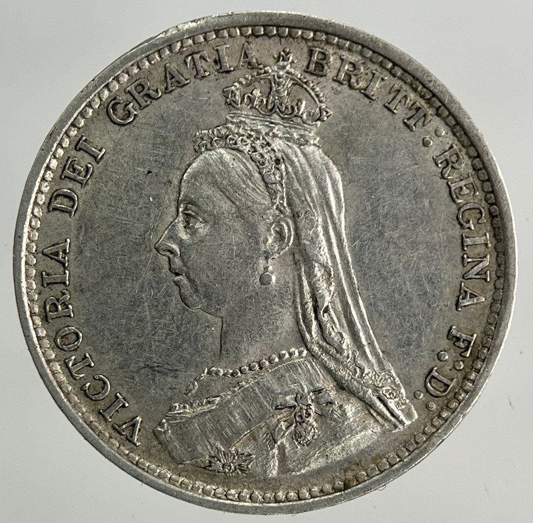 1887 Victoria Threepence Silver Coin | Very Fine Grade