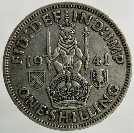 1941 George VI Shilling Silver Coin | Fine Collectable Grade