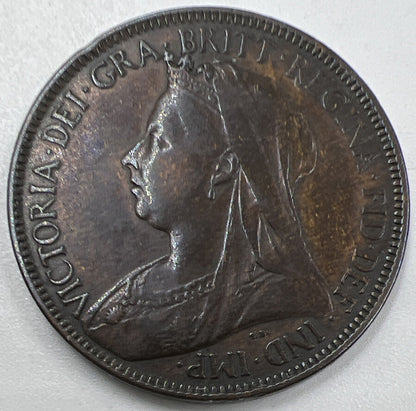 1901 Victoria Half - Penny | British Copper Coin | Collectable Grade | a964