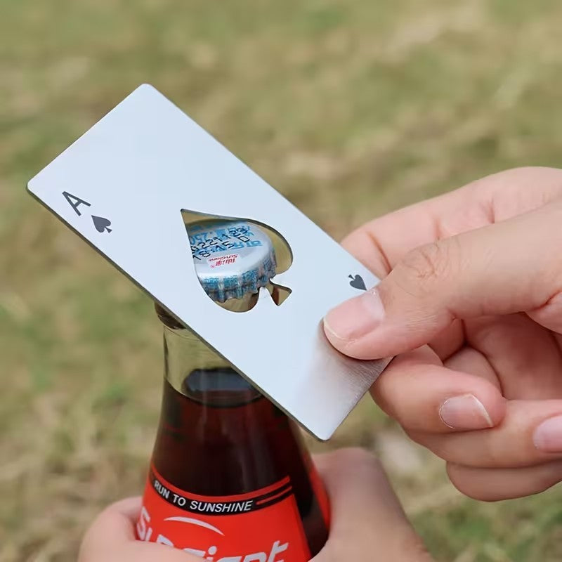 Solid Metal Ace Playing Card Casino Gambling Bottle Opener Premium Gift UK