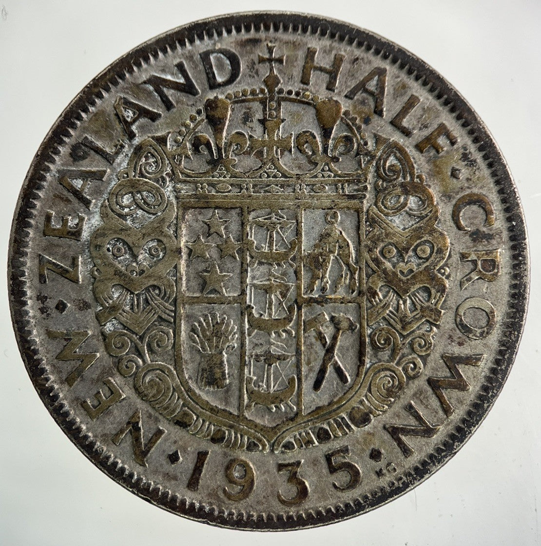1935 New Zealand Half - Crown Silver Coin | Collectable Grade