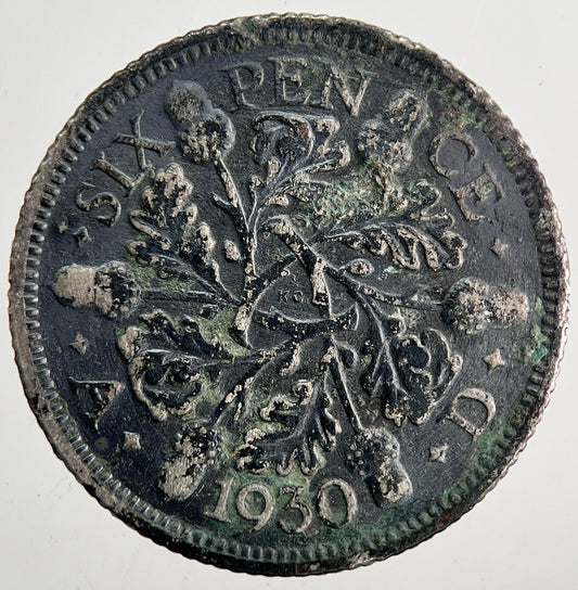 1930 George V Sixpence Silver Coin | Fine Collectable Grade | a9620