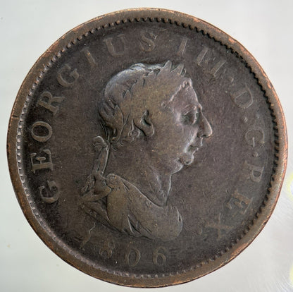 1806 George III 3rd One Penny Coin | Collectable Grade