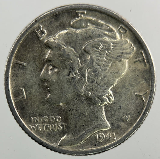 1941 US USA Mercury Dime Silver Coin | Fine Collectable Grade