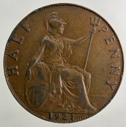 1921 George V Half - Penny Coin | Fine Collectable Grade