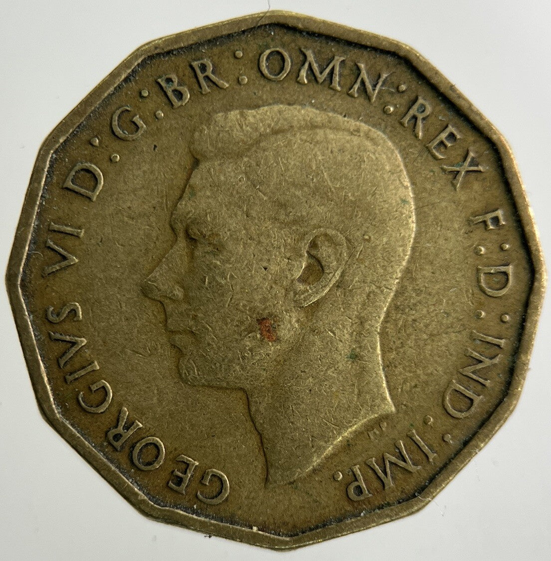 1937 George VI Brass Threepence Coin | Fine Collectable Grade
