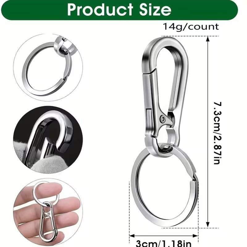 6 x Metal Carabiner Clip & Keychain Snap Hook Spring Loaded For Bags Heavy Duty