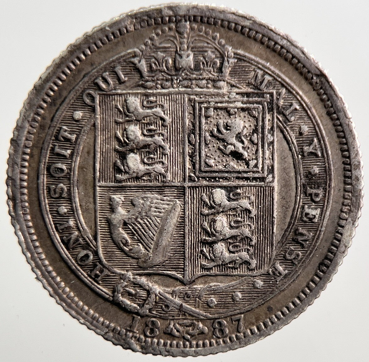 1887 Victoria Sixpence Silver Coin | Very High Grade | a3674