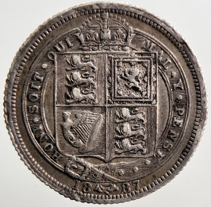 1887 Victoria Sixpence Silver Coin | Very High Grade | a3674