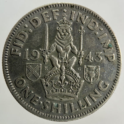 1943 George VI Shilling Silver Coin | Fine Collectable Grade