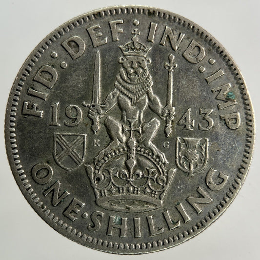 1943 George VI Shilling Silver Coin | Fine Collectable Grade