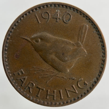 1940 George VI Wren Farthing Coin | Collectable Grade