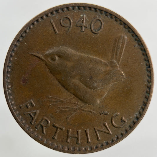 1940 George VI Wren Farthing Coin | Collectable Grade