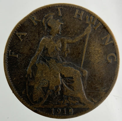 1918 George V Farthing Coin | Fair Grade