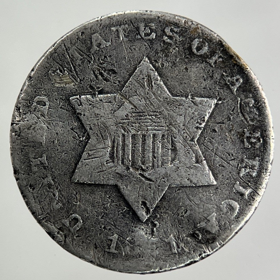 1851 US USA III 3 Cents Silver Coin | Collectable Grade