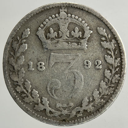 1892 Victoria Threepence Silver Coin | Collectable Grade