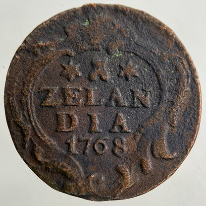 1768 Netherlands 1 Duit Coin | Fine Collectable Grade