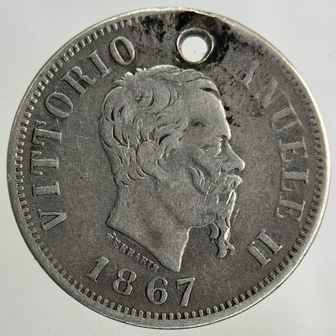 1867 Italy 50 Centesimi Silver Coin | Collectable Grade