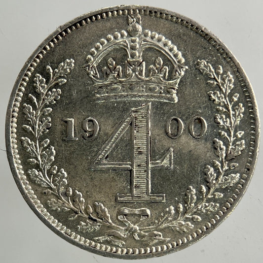 1900 Victoria Maundy Four - Pence Silver Coin | Very High Grade