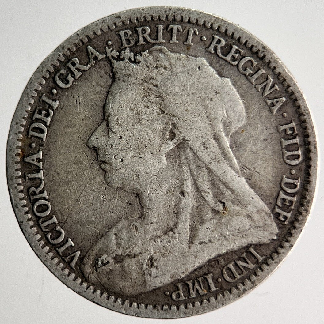 1893 Veiled Head Victoria Threepence Silver Coin | Collectable Grade | a4025