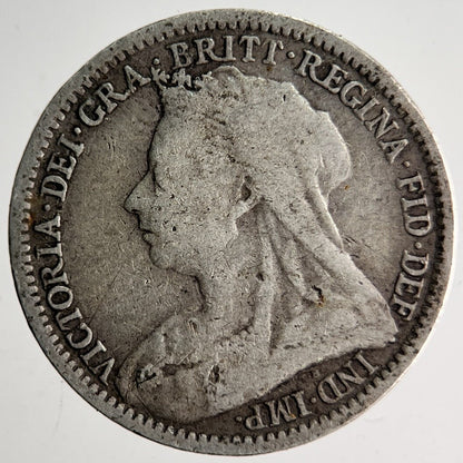 1893 Veiled Head Victoria Threepence Silver Coin | Collectable Grade | a4025