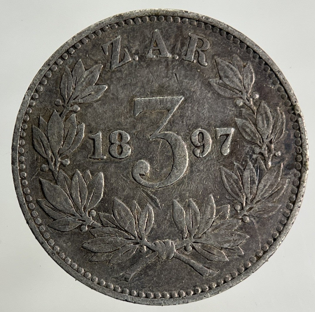 1897 South Africa Threepence Silver Coin | Fine Collectable Grade