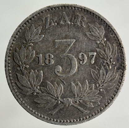 1897 South Africa Threepence Silver Coin | Fine Collectable Grade