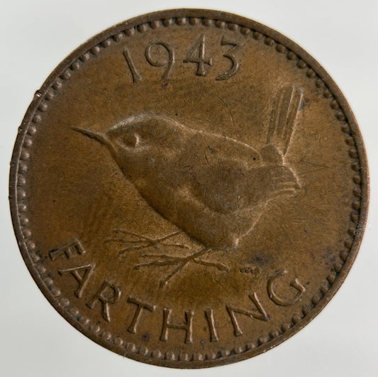 1943 George VI Wren Farthing Coin | Collectable Grade