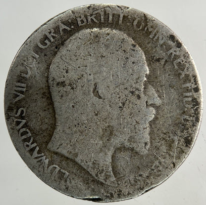 British Edward VII Sixpence Silver Coin | Worn Grade