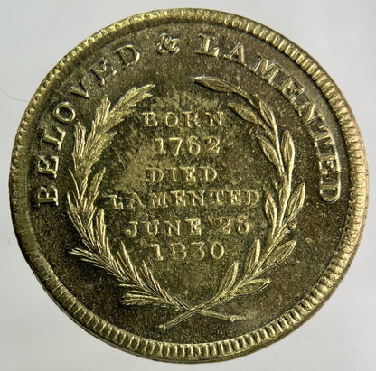 1830 Death Of George IV Commemorative Token Medal Coin | Very High Grade