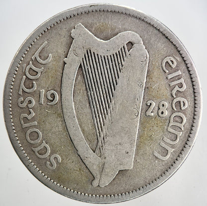 1928 Irish Half - Crown Horse Silver Coin | Collectable Grade | a6853