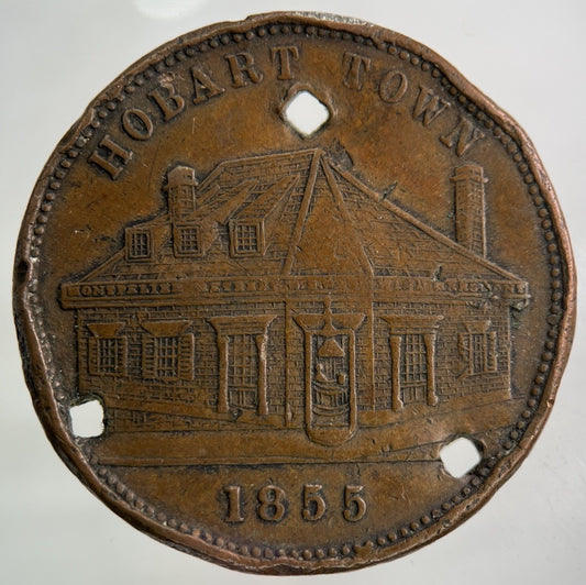 1855 Australia Hobart Town Tasmania One Penny Coin | Collectable Grade