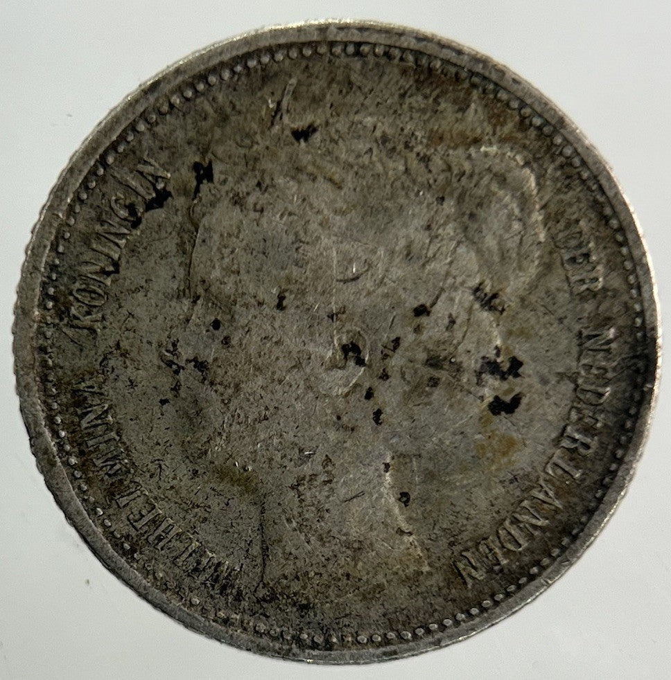 1898 Netherlands 10 Cents Silver Coin | Fine Collectable Grade