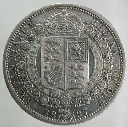 1887 Victoria Half - Crown Silver Coin | Very High Grade