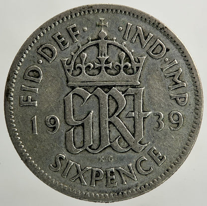 1939 George VI Sixpence Silver Coin | Collectable Grade