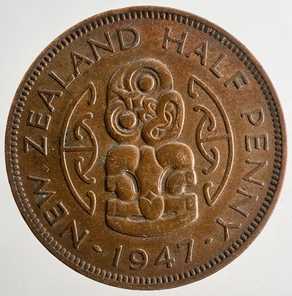 1947 New Zealand Half - Penny Coin | Very High Grade | a9660