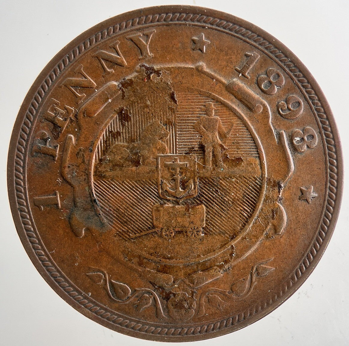 1898 South Africa One Penny Coin | Fine Collectable Grade | a9346