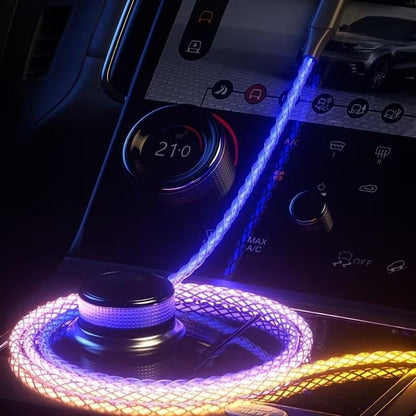 3 in 1 Multi - Colour RGB LED USB Cable Charging Charger iPhone Lightening Type C