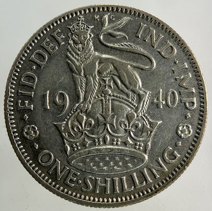 1940 George VI Shilling Silver Coin | Fine Collectable Grade
