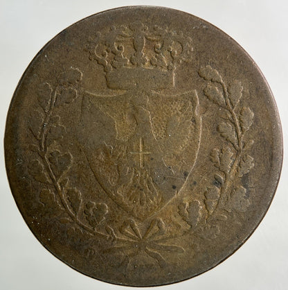 1826 Italy Sardinia 5 Centesimi Coin | Fair Grade